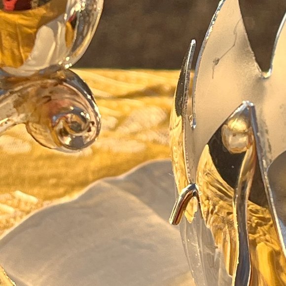 NIB Vintage Silverplated Lotus Shaped 3 Candle Flower Holder - Picture 5 of 9